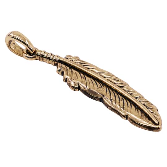 Gold Feather Pendant by Bead Landing&#x2122;